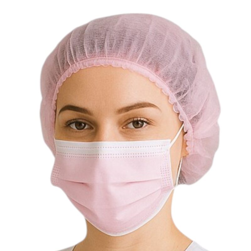 Luva Nitrílica SAFEMAX 100un, Touca 100un, Máscara 50un Rosa - Imagem 4